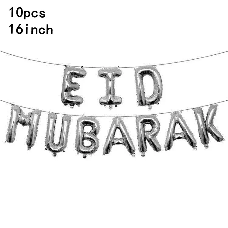 Thumbnail: 10pcs Eid Mubarak Latex Balloon for Ramadan Kareem