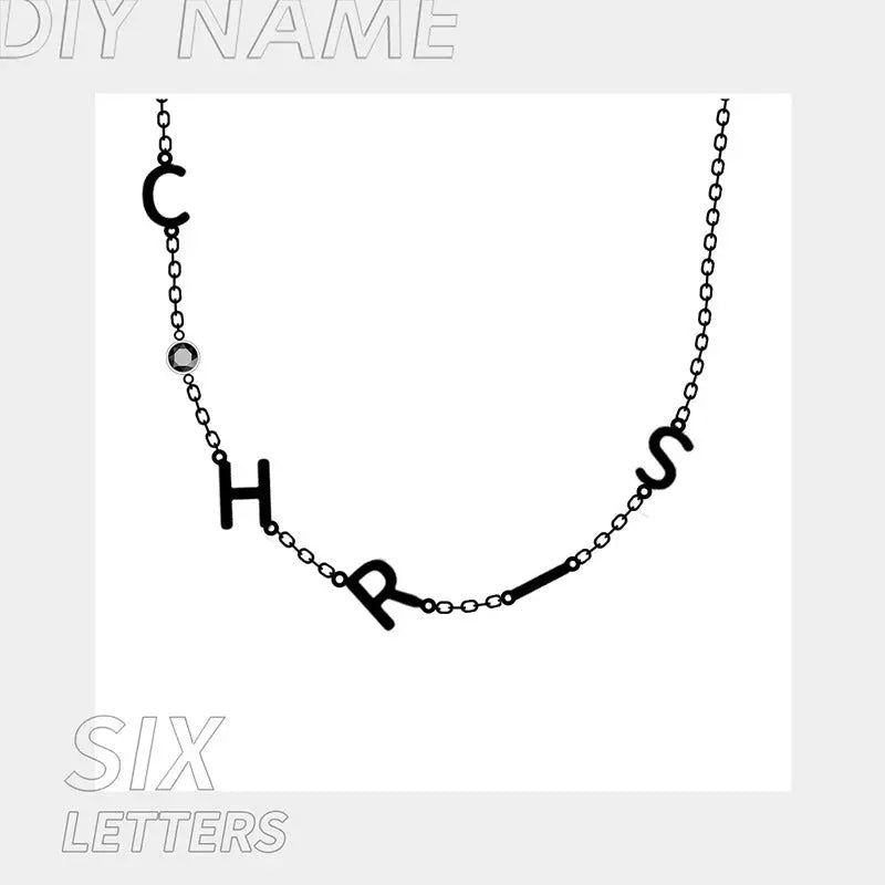 Thumbnail: Stainless Steel 26 English Letter Name Necklace