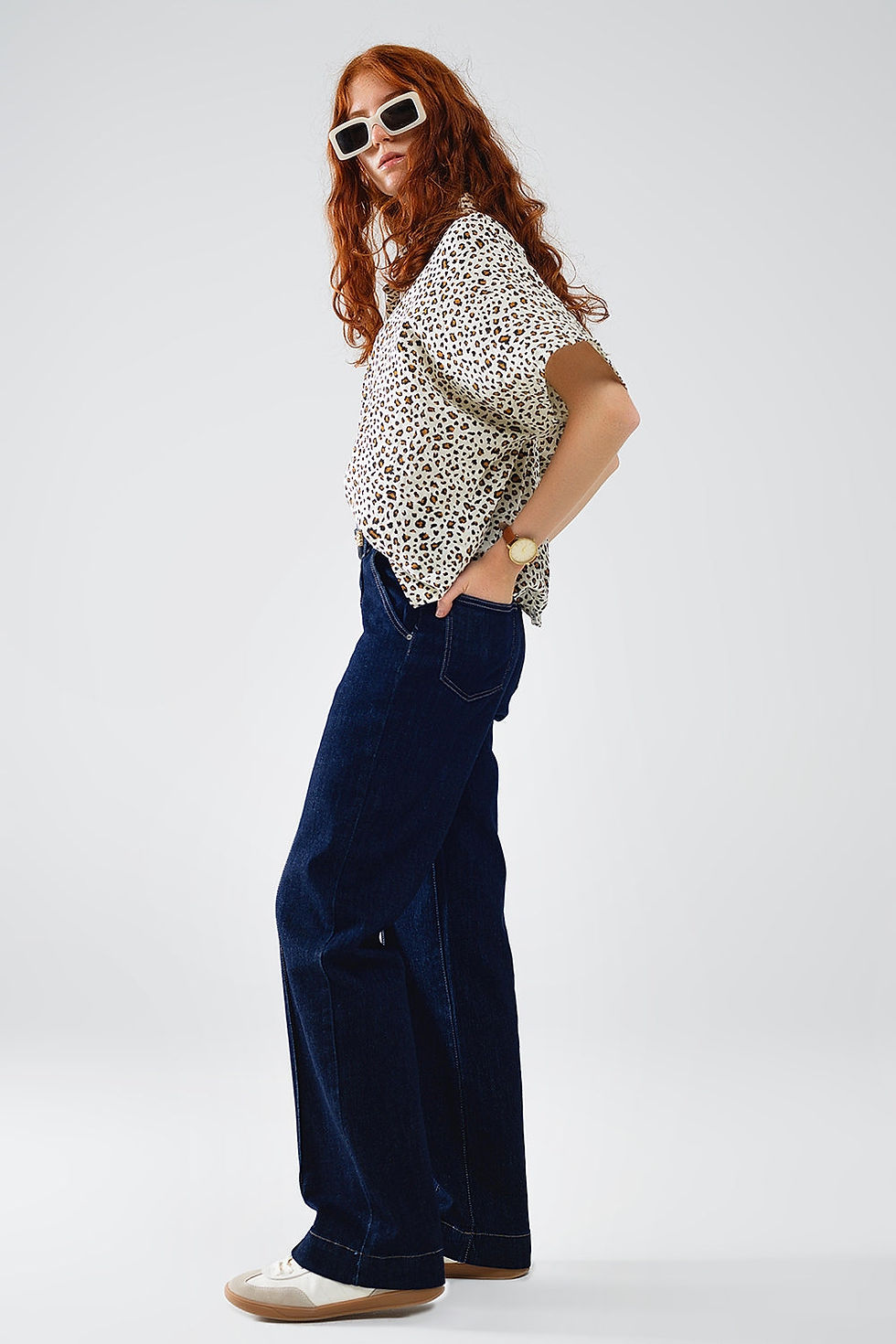 Thumbnail: Relaxed Oversized Leopard Print Short Sleeves Shirt
