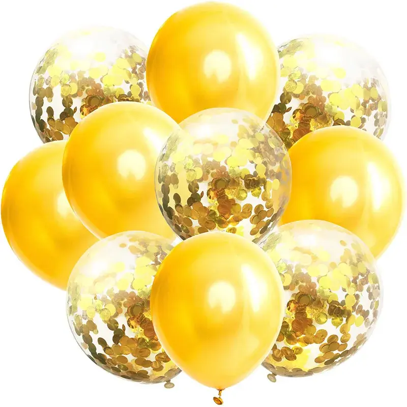 Thumbnail: 10pc/Lot Mix Black Silver Confetti Balloons