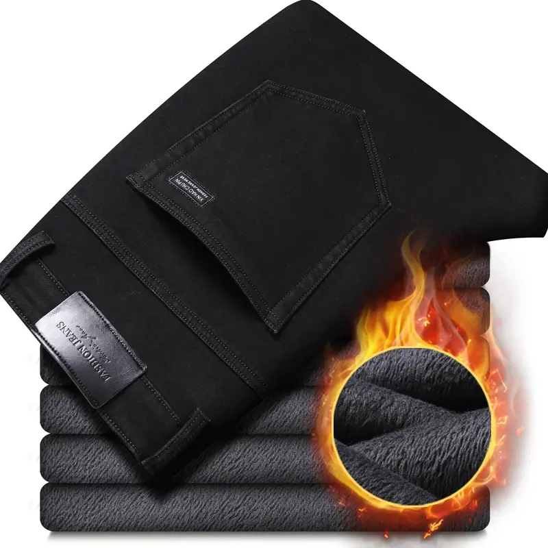 Thumbnail: Men's Straight Jeansw/  Fleece Lining