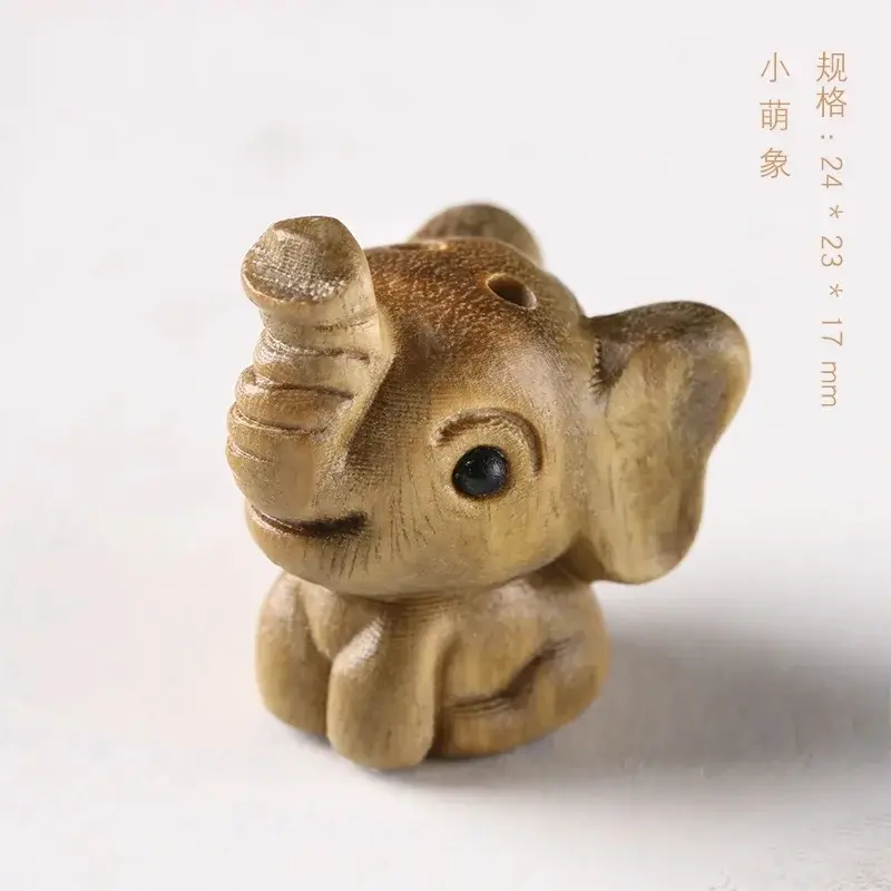 Thumbnail: NEW Wooden Lucky Cat Figurine Green Sandalwood