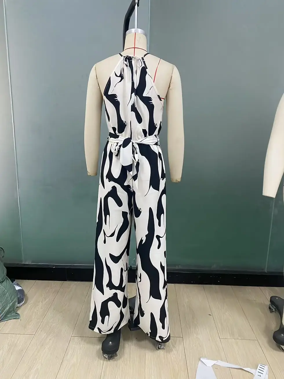 Thumbnail: Zebra Pattern Suspender Jumpsuit
