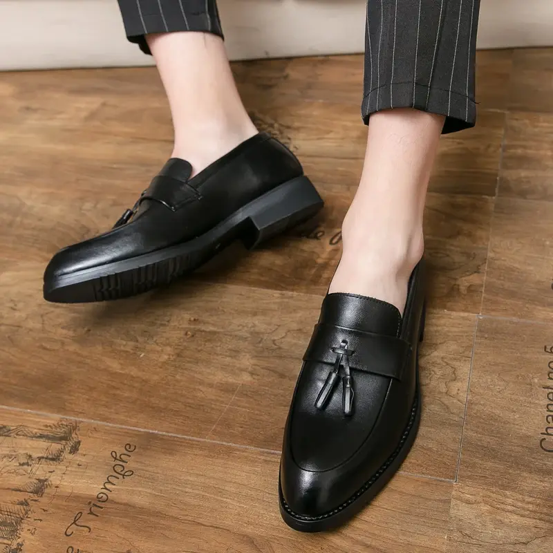 Thumbnail: Point Toe Slip on Loafers  w/ Tassels
