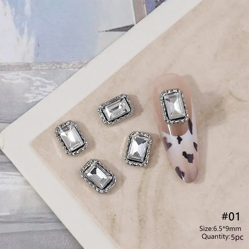 Thumbnail: 5/10Pcs Manicure Heart &  Butterfly Rhinestones 3D Nail Decorations
