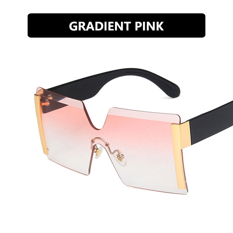 Thumbnail: Clear Rimless Oversized Big Square Frame Shades