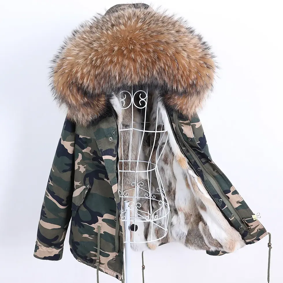Thumbnail: Maomaokong Rabbit Fur Lined Parka