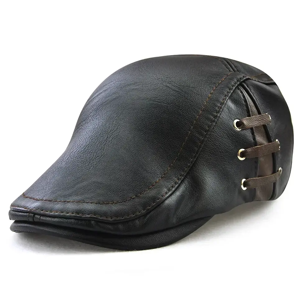 Thumbnail: Leather Newsboy Hat