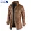 Thumbnail: Men Winter Long Thick Fleece PU Leather Jacket