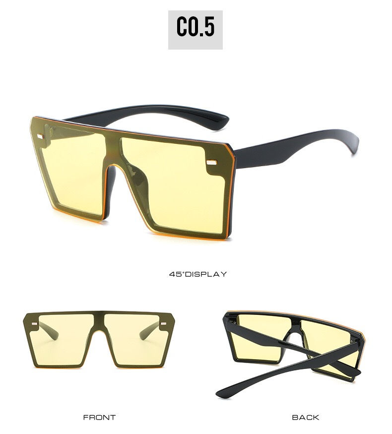 Thumbnail: Vintage Oversized One Piece Lens Sunglasses With Rivet