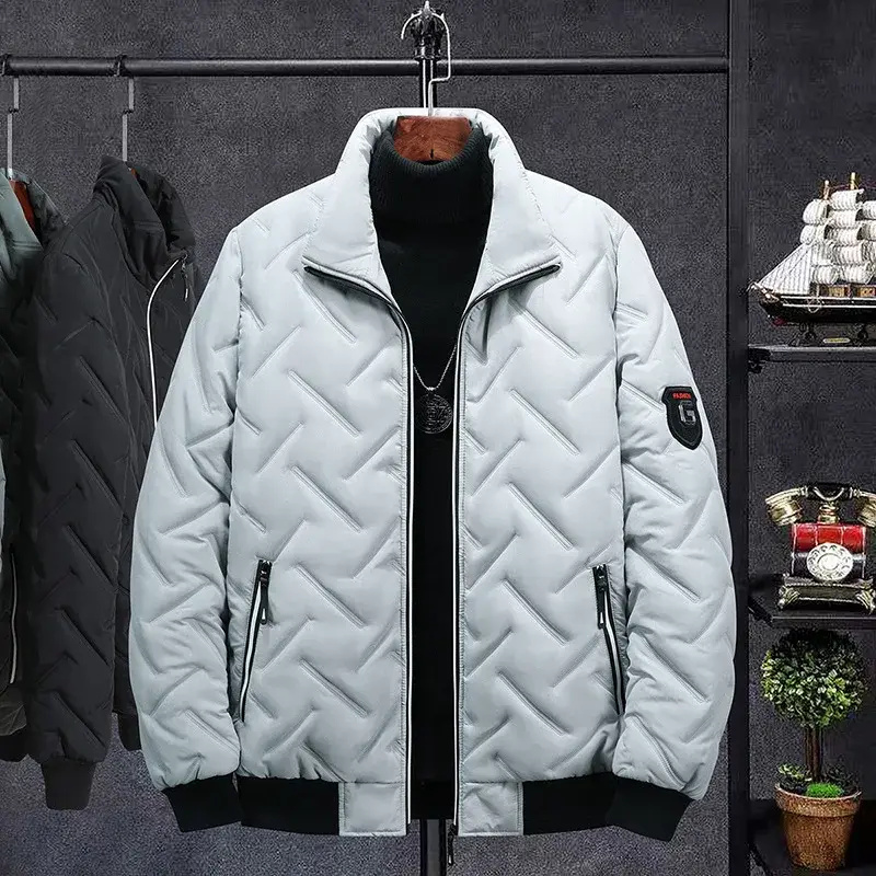 Thumbnail: Slim Fit Men's Casual Puffer Jacket