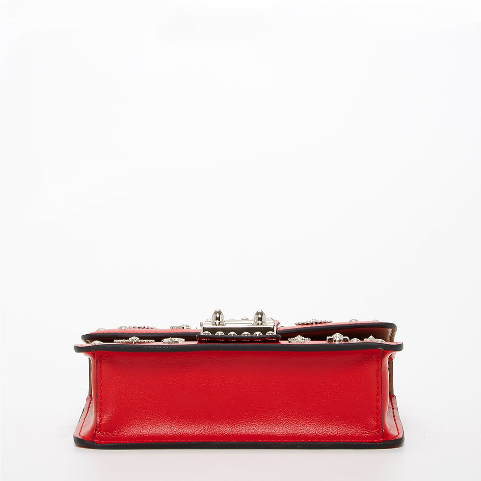Thumbnail: Studded Small Leather Crossbody Bag Red Purse