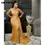 Thumbnail: One Shoulder Skew Neck Floor Length Mermaid Maxi Dress