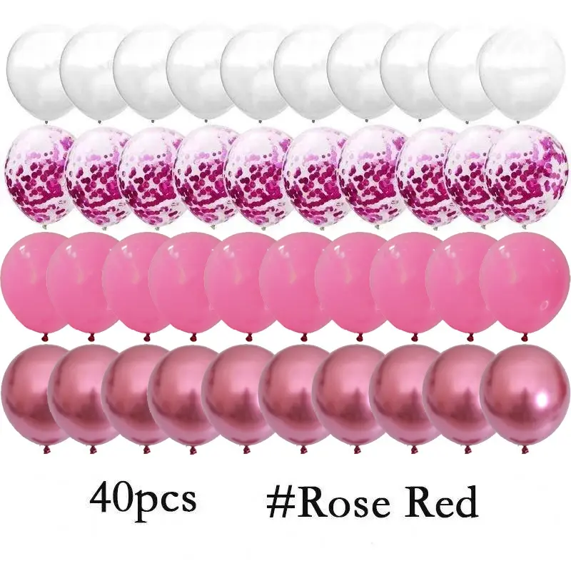 Thumbnail: 40Pcs/Set Mix Blue Rose Gold Confetti Latex Balloons