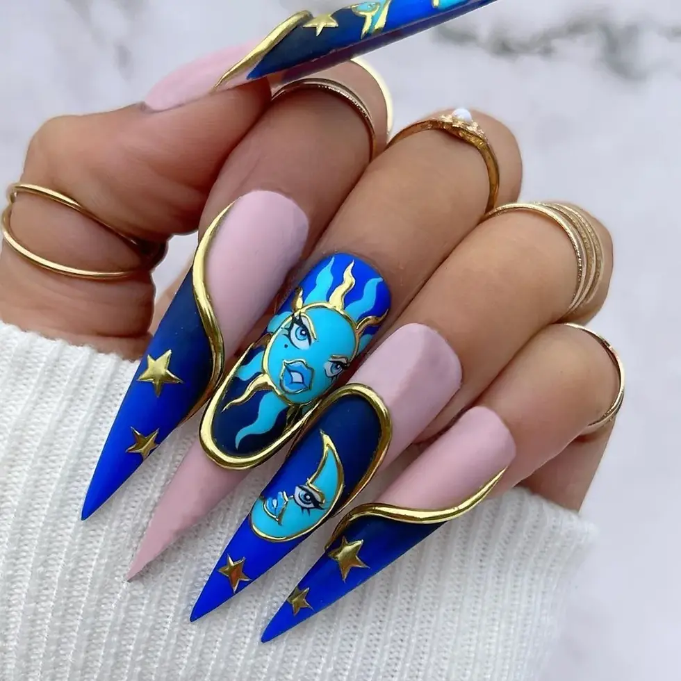Thumbnail: Long Almond Fake Nails 24pcs