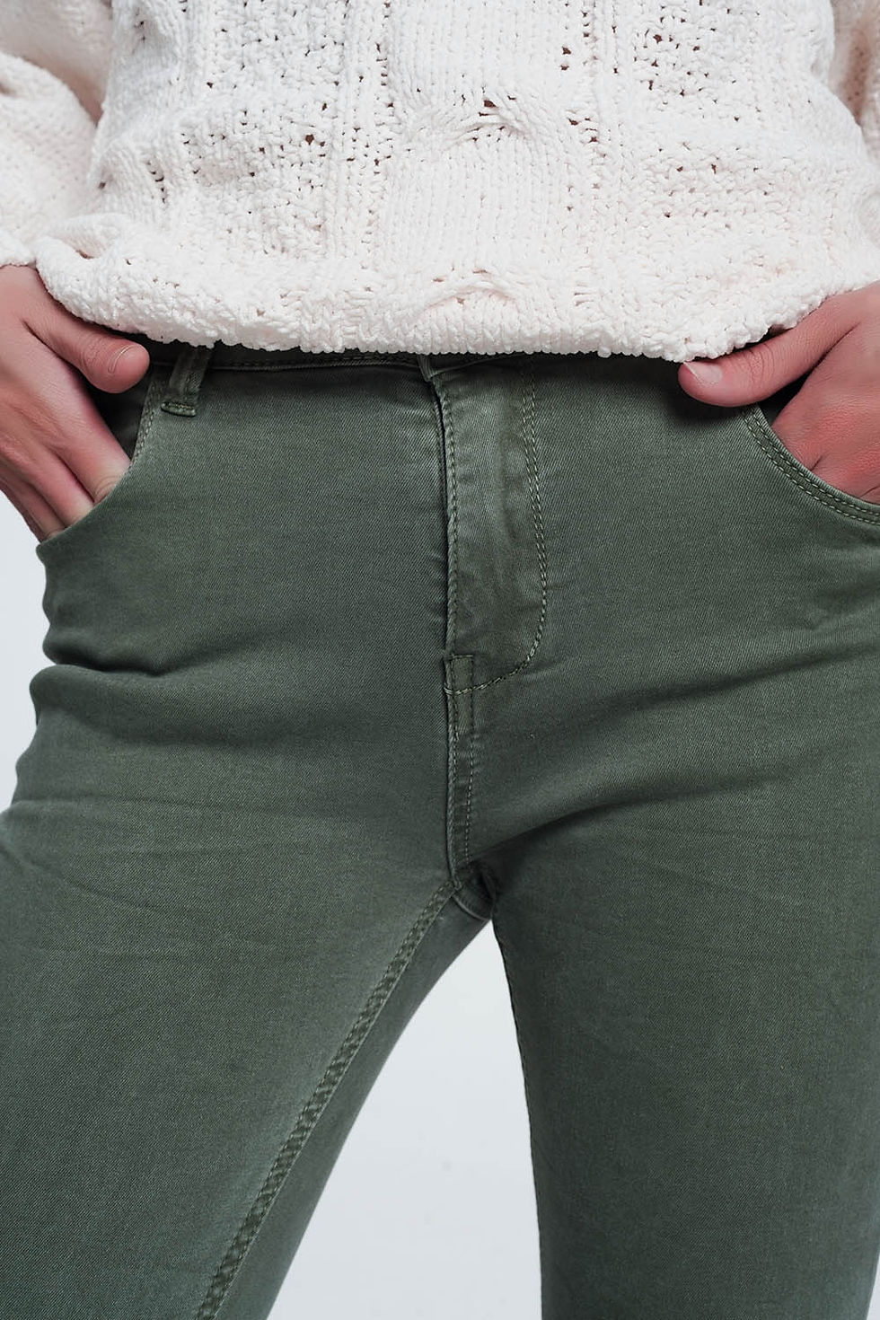 Thumbnail: High Waisted Skinny Jeans in Green