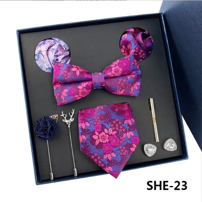 Thumbnail: Luxury Best Gift Men Bow Tie Necktie Brooches Set Paper Packaging Box for Tie