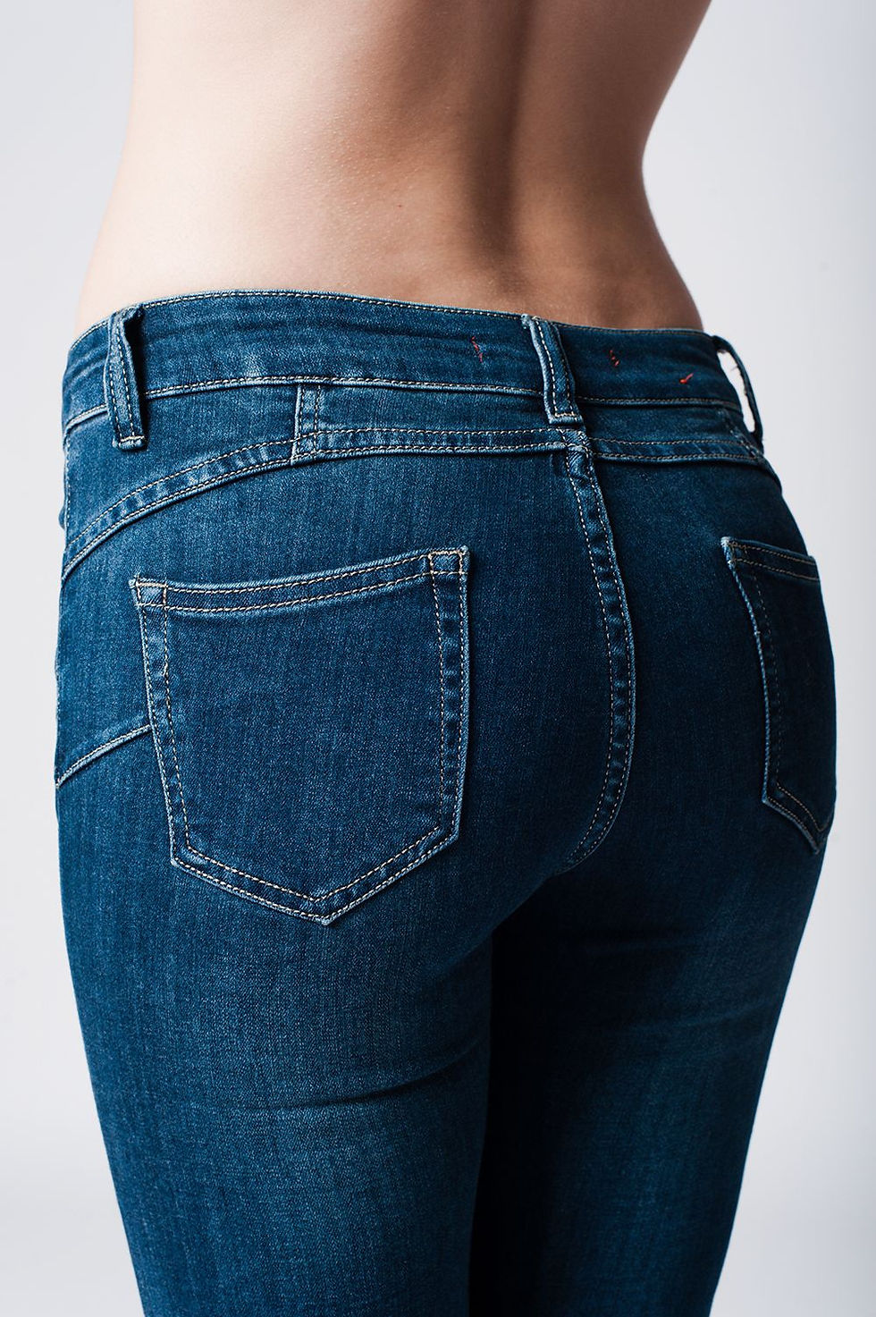 Thumbnail: Skinny Low Waist Dark Blue Wash Jeans