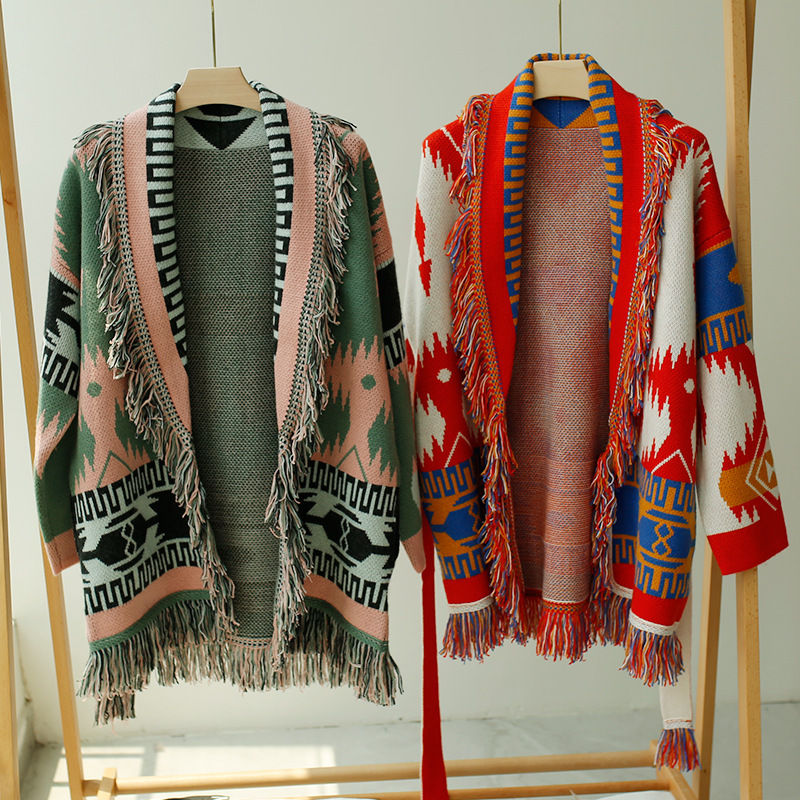 Thumbnail: Bohemian  Cashmere Sweater Coat With Pockets