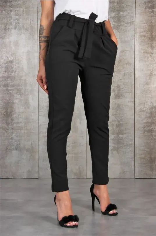 Thumbnail: Women Pencil Pants Spring Autumn High Waist Pocket Slim Solid Trousers ARJ-K03