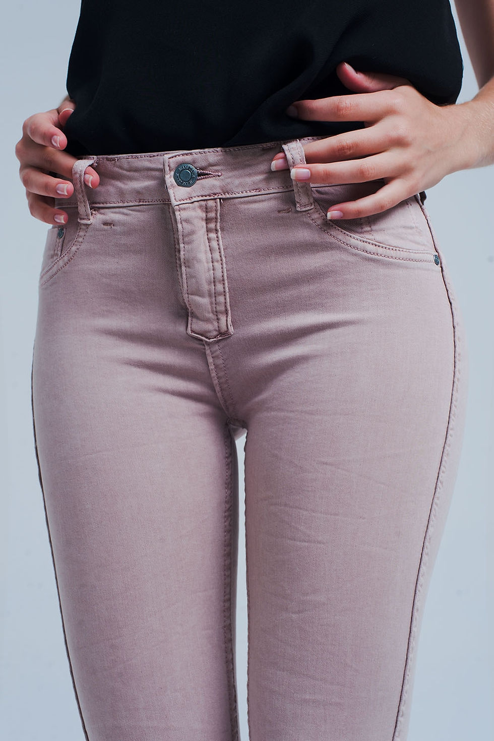 Thumbnail: Reversible Animal Print Pink Jeans