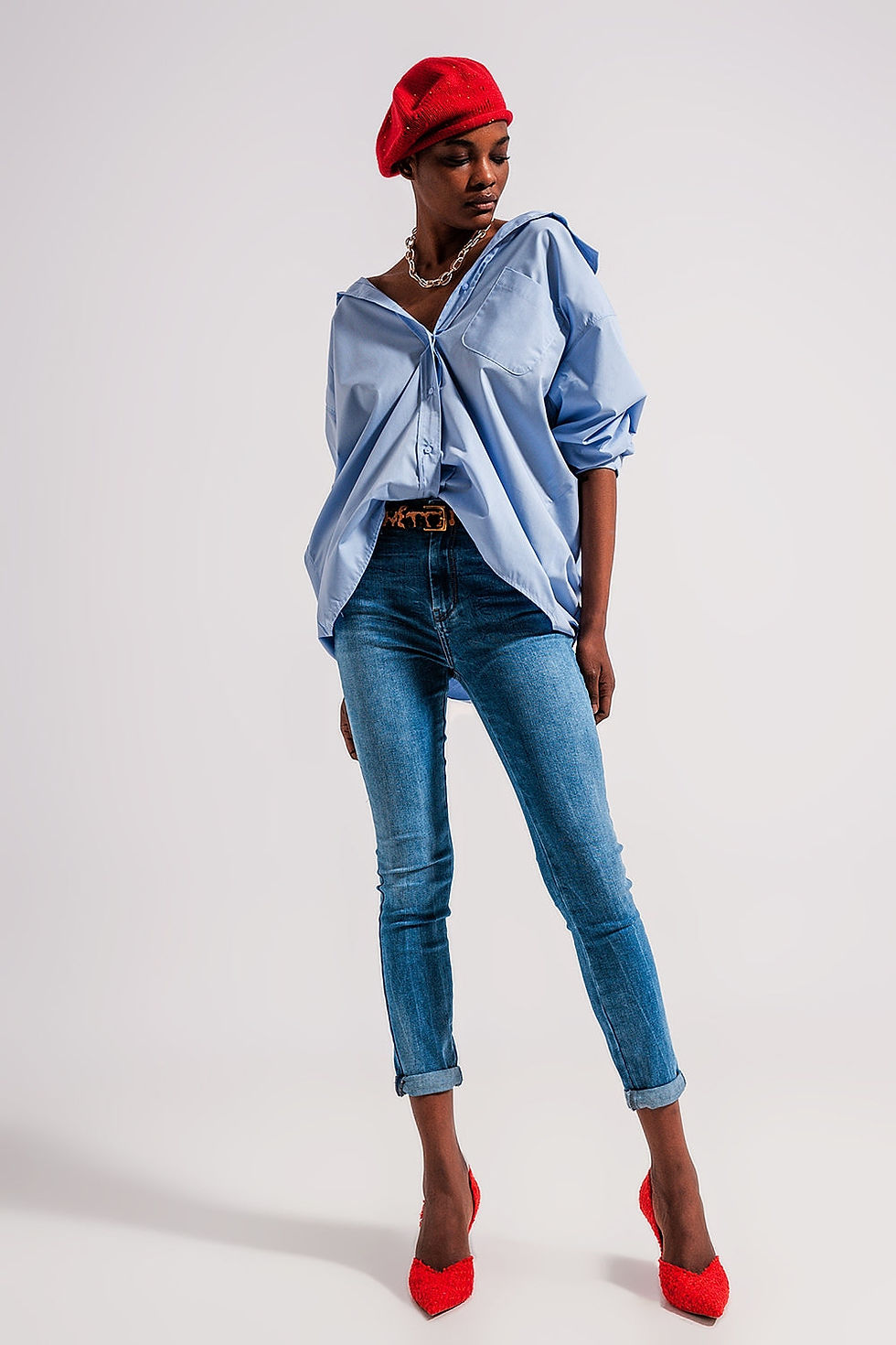 Thumbnail: Relaxed Poplin Shirt in Blue