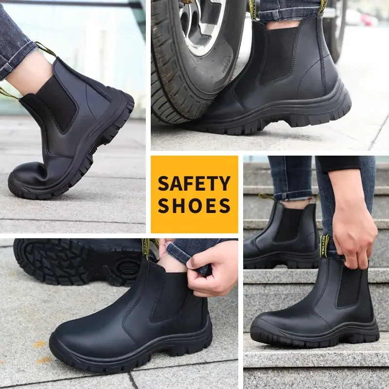 Thumbnail: Safety Anti-Static Waterproof Leather Steel Toe Work Boot
