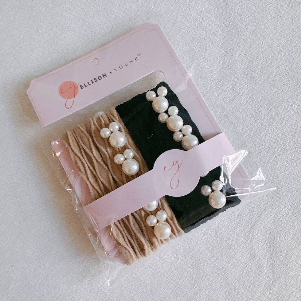 Thumbnail: Pearls and Solid Hair Ties Set of 4
