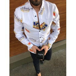 Thumbnail: Slim-Fit Printed Long Sleeve Shirts
