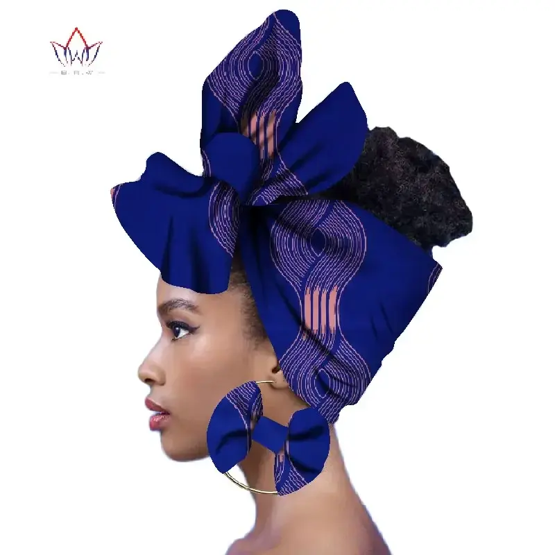 Thumbnail: Fashion African Head Scarf and Wrapping- 2 Pieces
