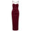 Thumbnail: Wine Red Spaghetti Strap Ball Gown