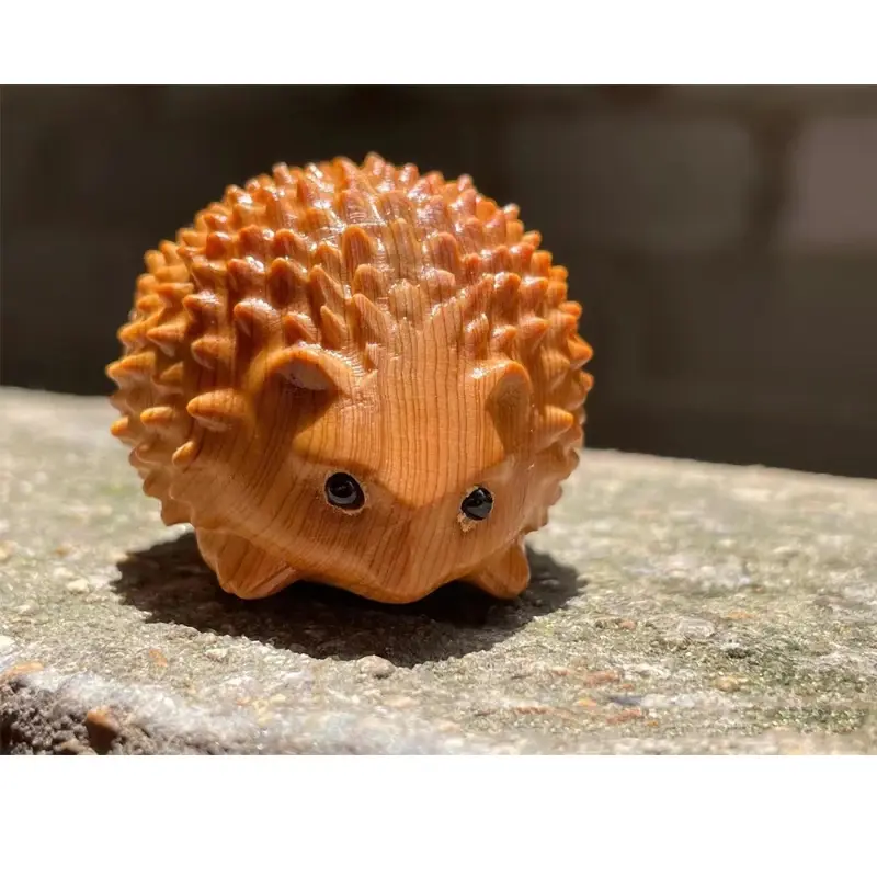 Thumbnail: NEW Wooden Lucky Cat Figurine Green Sandalwood