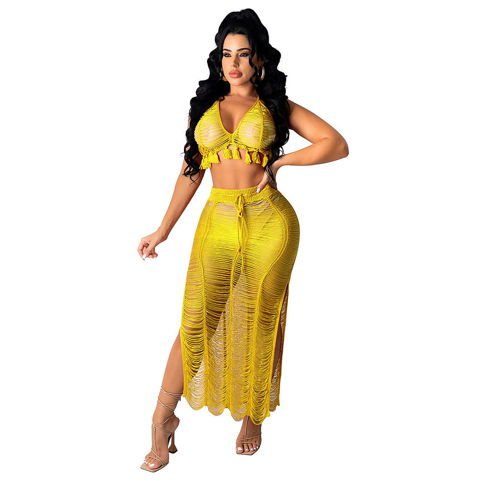 Thumbnail: Digital Print Beach Dress and Bikini Cover-Up 2-Piece Set for Women