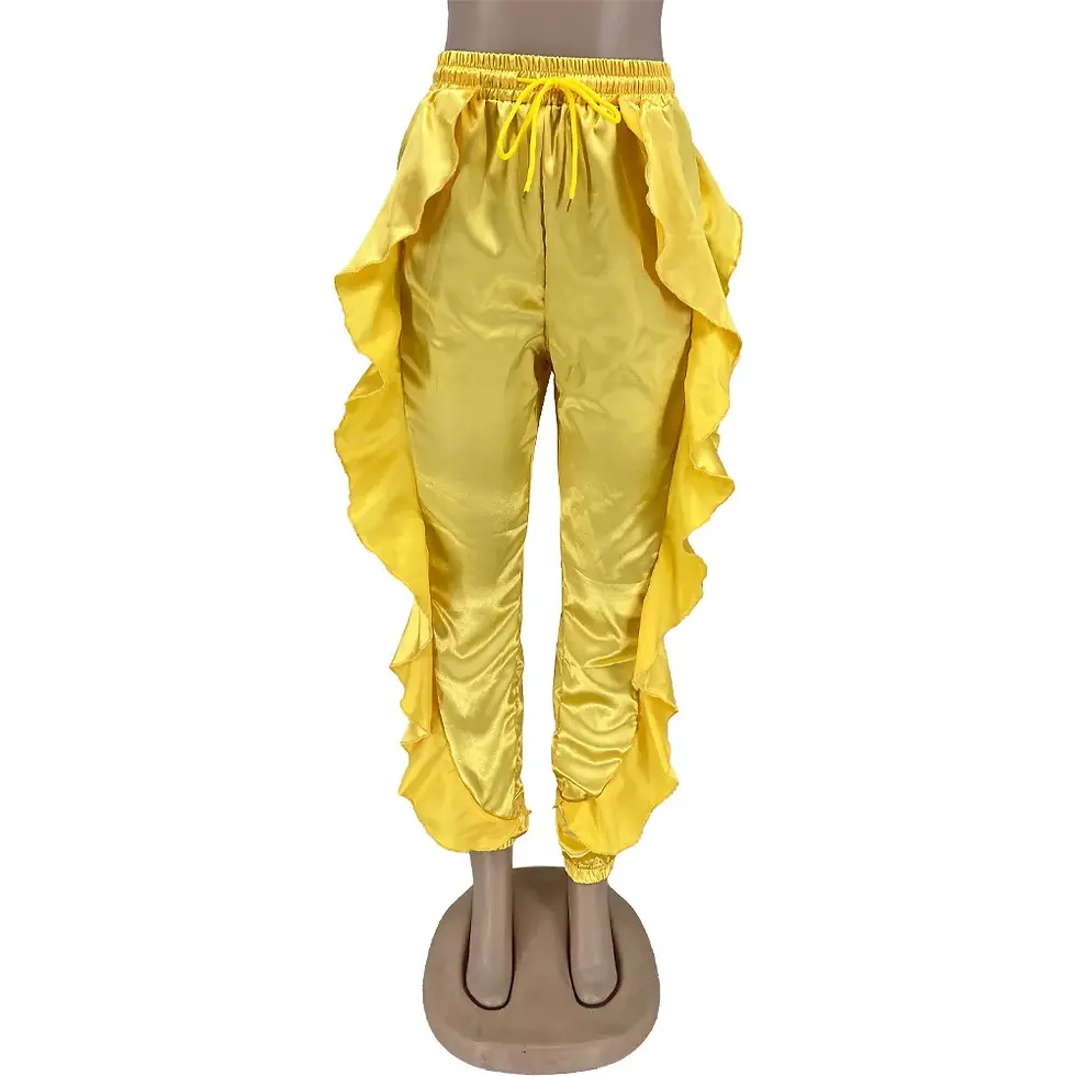 Thumbnail: High Waist Fringe Straight Leg Streetwear Casual Trousers Women Fashion Pants