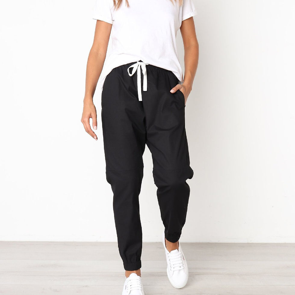 Thumbnail: Finnley Jogger Pant With Drawstring Waist - Black