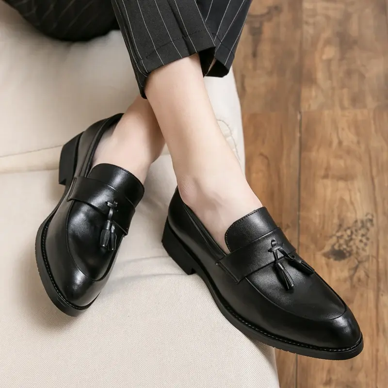 Thumbnail: Point Toe Slip on Loafers  w/ Tassels