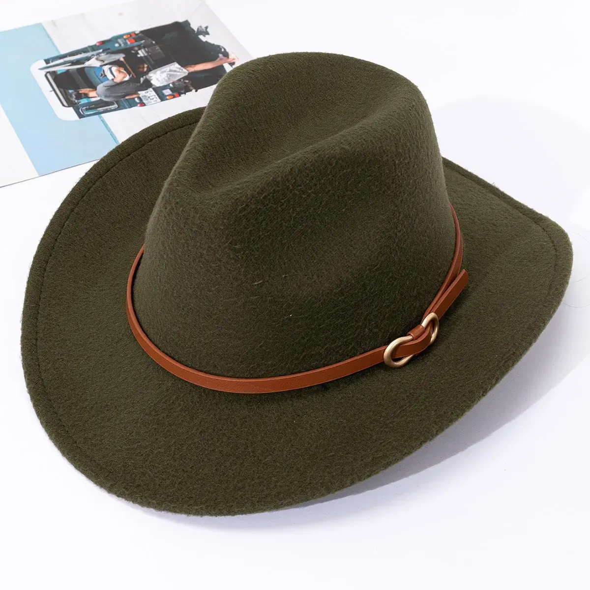 British Style Belt Soft Felt Hat for Men and Women