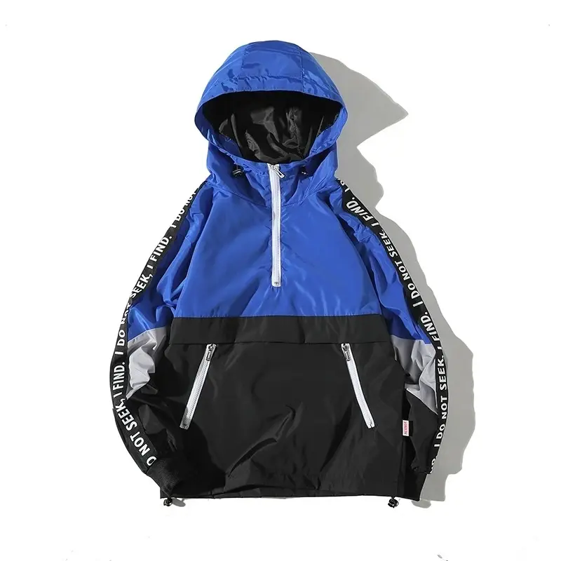 Thumbnail: Urban Stitching Hip Hop Hooded Jacket – Men’s Streetwear Graphic Parka