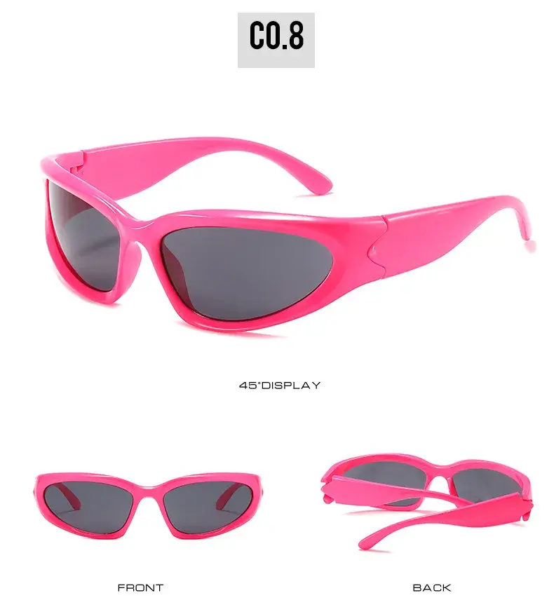 Thumbnail: Cool Oval Wrap Sports Sun Glasses