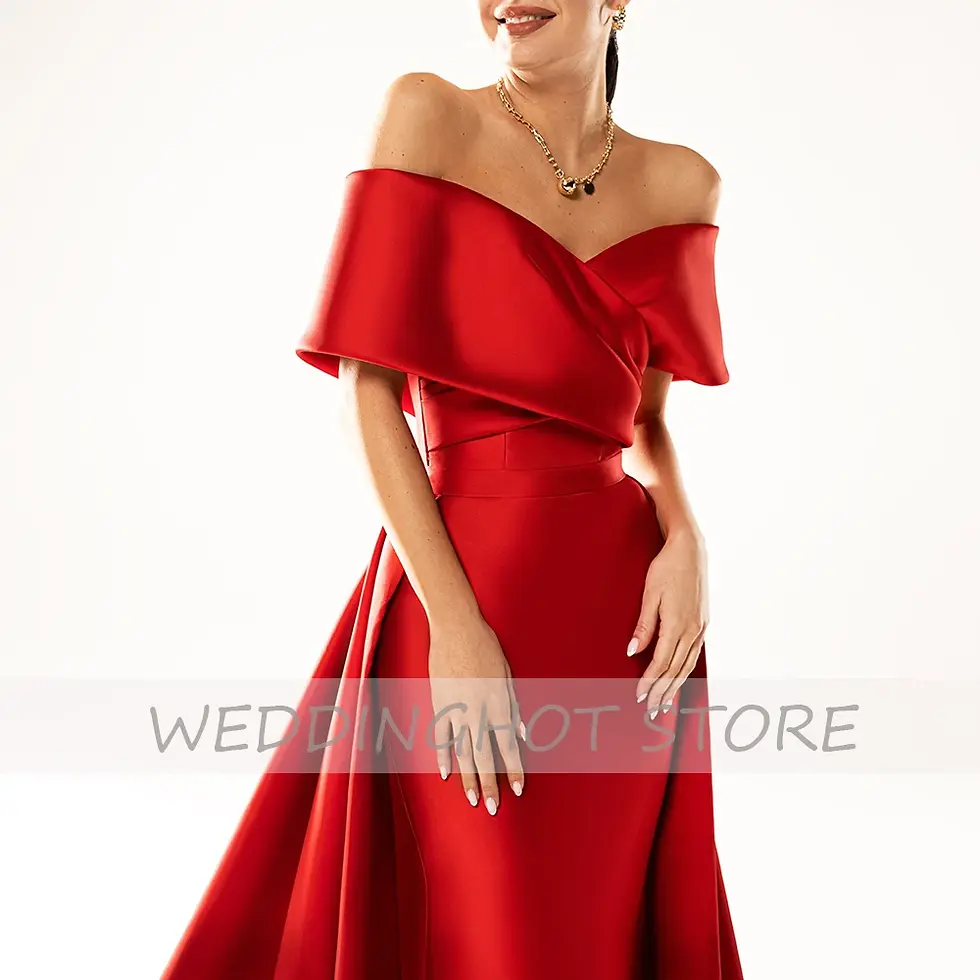Thumbnail: Red or Black Mermaid Evening Dress