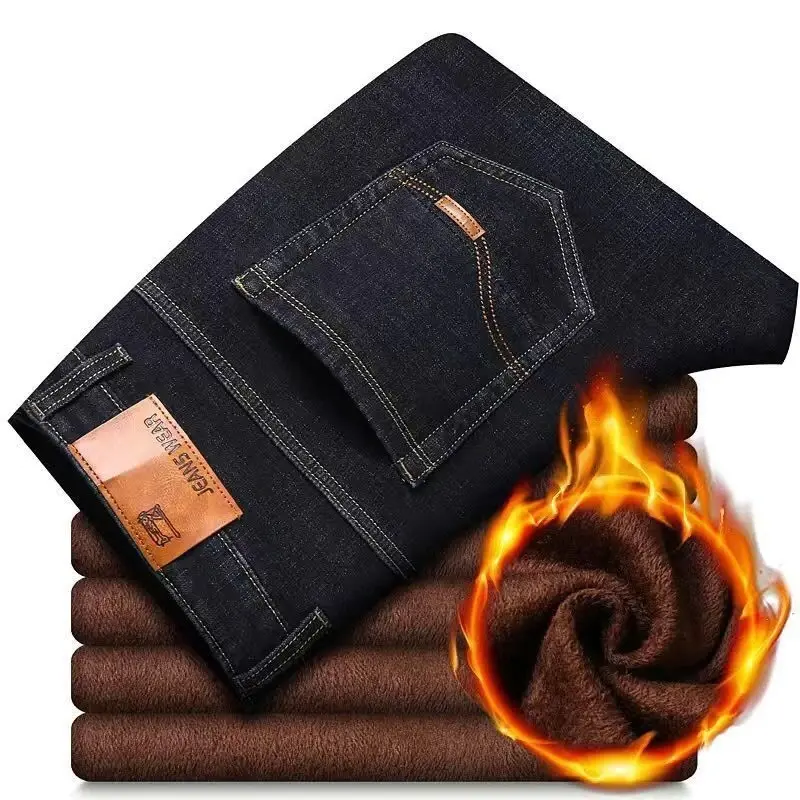 Thumbnail: Men's Straight Jeansw/  Fleece Lining
