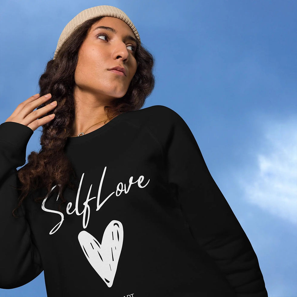 Thumbnail: Organic Sweatshirt SELF LOVE Unisex Organic Raglan Sweatshirt