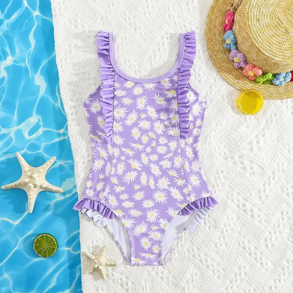 Thumbnail: Cute Cartoon One-Piece Swimsuit Swimsuit for Girls 2-8 yrs old