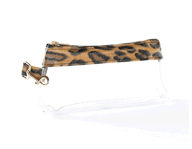 Thumbnail: Brown Leopard CLEAR Bag - Vegan Leather Trim