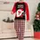 Thumbnail: Santa Claus Red, Black & White Plaid Matching Christmas Pajamas