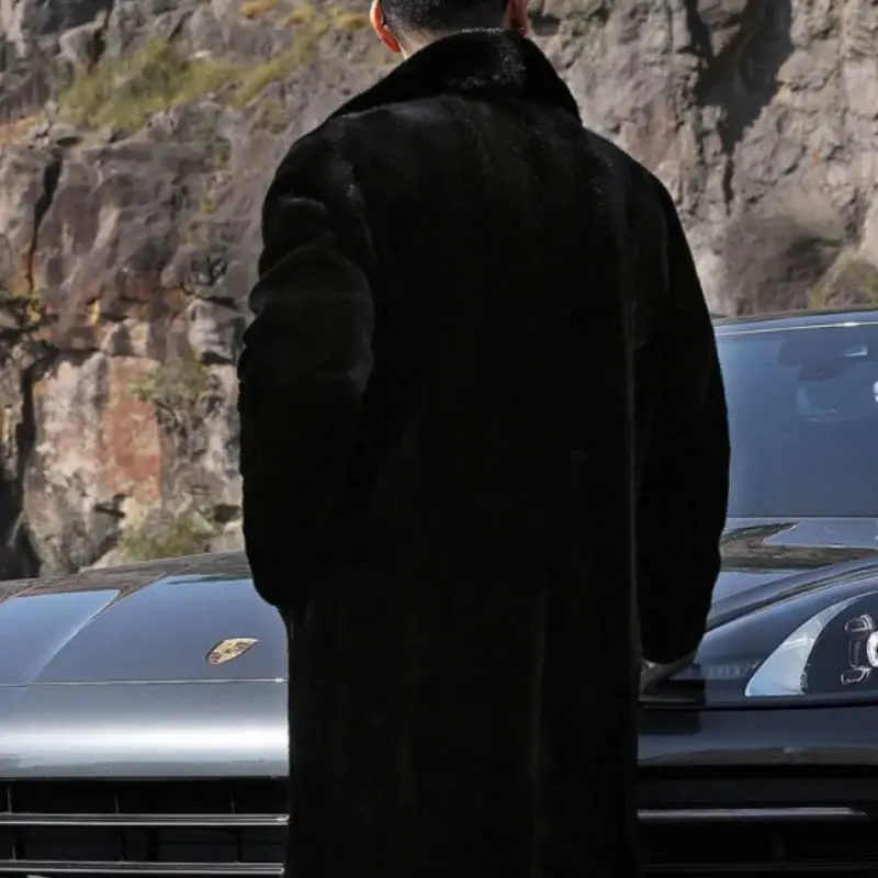 Thumbnail: Mens Warm Faux Fur Coat