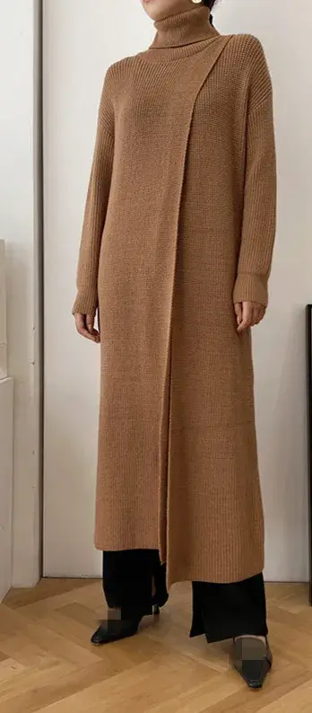 Thumbnail: Casual High Collar Pullover Long Split Sweater