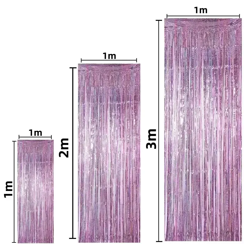 Thumbnail: Gold Foil Curtain Fringe Pink for Backdrop