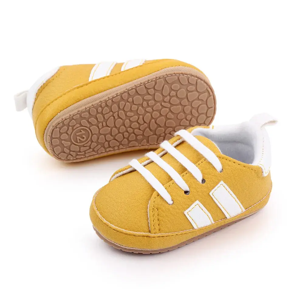 Thumbnail: Two Striped PatchWork Baby Shoes