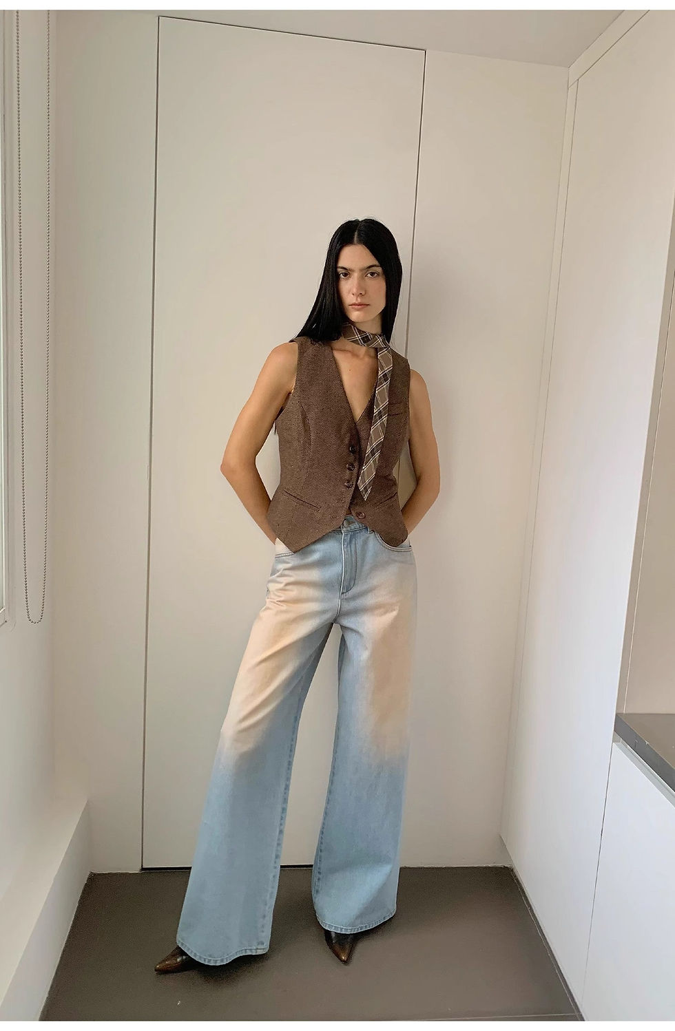 Thumbnail: Heavy Industry Washed Spray Colored Wide Leg Jeans